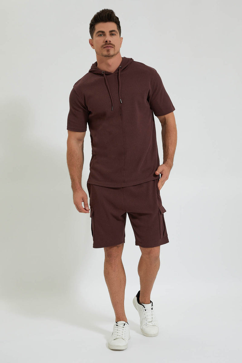 Redtag-Burgundy-Loungewear-Cargo-Chorts-Colour:Burgundy,-Filter:Men's-Clothing,-Men-Shorts,-New-In,-New-In-Men,-Non-Sale,-Section:Men,-W21B-Men's-