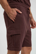 Load image into Gallery viewer, Redtag-Burgundy-Loungewear-Cargo-Chorts-Colour:Burgundy,-Filter:Men&#39;s-Clothing,-Men-Shorts,-New-In,-New-In-Men,-Non-Sale,-Section:Men,-W21B-Men&#39;s-
