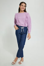 Load image into Gallery viewer, Redtag-Dk-Wash-Paperbagwaist-Jogger-Jeggings-Senior-Girls-9 to 14 Years
