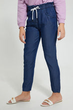 Load image into Gallery viewer, Redtag-Dk-Wash-Paperbagwaist-Jogger-Jeggings-Senior-Girls-9 to 14 Years
