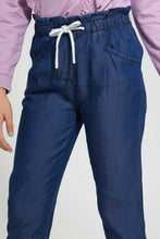 Load image into Gallery viewer, Redtag-Dk-Wash-Paperbagwaist-Jogger-Jeggings-Senior-Girls-9 to 14 Years
