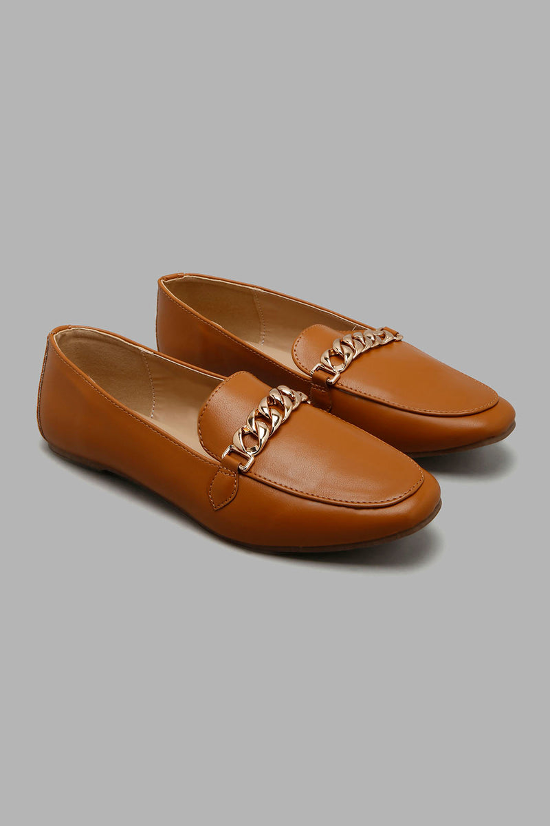 Redtag-Tan-Loafer-With-Chain-Trim-Character,-Colour:Tan,-Filter:Women's-Footwear,-New-In,-New-In-Women-FOO,-Non-Sale,-W21B,-Women-Casual-Shoes-Women's-0