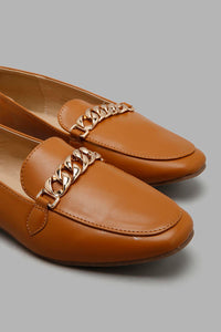 Redtag-Tan-Loafer-With-Chain-Trim-Character,-Colour:Tan,-Filter:Women's-Footwear,-New-In,-New-In-Women-FOO,-Non-Sale,-W21B,-Women-Casual-Shoes-Women's-0