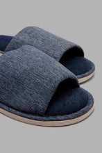 Load image into Gallery viewer, Redtag-Navy-Textured-Slipper-Slippers-Men&#39;s-
