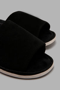 Redtag-Black-Plain-Slipper-Slippers-Men's-