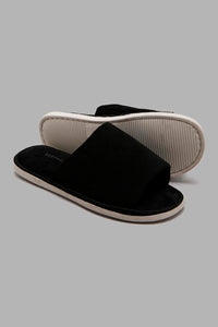 Redtag-Black-Plain-Slipper-Slippers-Men's-