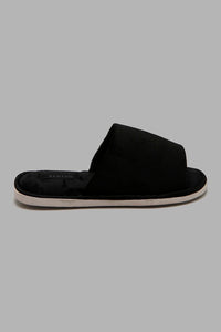 Redtag-Black-Plain-Slipper-Slippers-Men's-