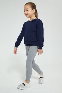 Redtag-Grey-Sweater-Legging-Colour:Grey,-Filter:Girls-(2-to-8-Yrs),-Girls-Leggings,-New-In,-New-In-GIR,-Non-Sale,-Section:Kidswear,-TBL,-W21B-Girls-2 to 8 Years