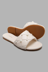 Redtag-Ivory-Pearl-Mule-Character,-Colour:Ivory,-Filter:Women's-Footwear,-New-In,-New-In-Women-FOO,-Non-Sale,-W21B,-Women-Casual-Sandals-Women's-