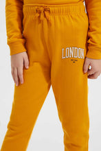 Load image into Gallery viewer, Redtag-Mustard-Paris-Print-Track-Colour:Mustard,-Filter:Girls-(2-to-8-Yrs),-Girls-Joggers,-New-In,-New-In-GIR,-Non-Sale,-Section:Kidswear,-TBL,-W21B-Girls-2 to 8 Years
