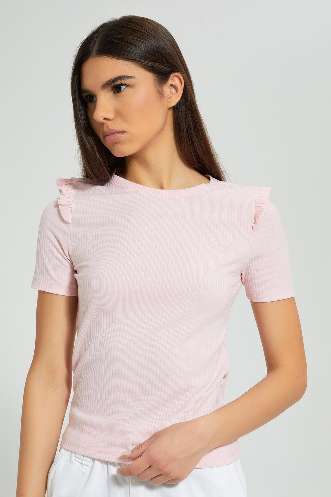 Redtag-Pink-Ruffle-Detail-Sleeve-Blouse-Tops-Women's-