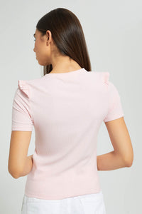 Redtag-Pink-Ruffle-Detail-Sleeve-Blouse-Tops-Women's-