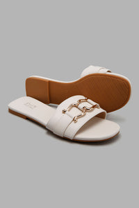 Redtag-Ivory-Buckle-Mule-Character,-Colour:Ivory,-Filter:Women's-Footwear,-New-In,-New-In-Women-FOO,-Non-Sale,-W21B,-Women-Casual-Sandals-Women's-