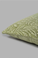 Load image into Gallery viewer, Redtag-Green-Floral-Embroidery-Cushion-Cushions-Home-Bedroom-
