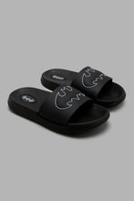 Load image into Gallery viewer, Redtag-Black-Batman-Embossed-Slide-Boys-Flip-Flops,-Character,-Colour:Black,-Filter:Boys-Footwear-(3-to-5-Yrs),-New-In,-New-In-BOY-FOO,-Non-Sale,-W21B-Boys-3 to 5 Years
