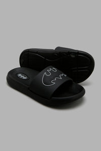 Redtag-Black-Batman-Embossed-Slide-Boys-Flip-Flops,-Character,-Colour:Black,-Filter:Boys-Footwear-(3-to-5-Yrs),-New-In,-New-In-BOY-FOO,-Non-Sale,-W21B-Boys-3 to 5 Years