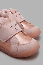 Load image into Gallery viewer, Redtag-Pink-Bunny-Face-Details-High-Top-Ankle-Boots-Infant-Girls-1 to 3 Years
