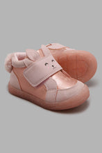 Load image into Gallery viewer, Redtag-Pink-Bunny-Face-Details-High-Top-Ankle-Boots-Infant-Girls-1 to 3 Years
