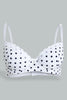 Redtag-Navy/White-Flock-Printed-Padded-T-Shirt-Bra-(2-Pack)-T-Shirt-Bras-Women's-