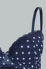 Redtag-Navy/White-Flock-Printed-Padded-T-Shirt-Bra-(2-Pack)-T-Shirt-Bras-Women's-