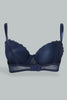 Redtag-Navy/White-Flock-Printed-Padded-T-Shirt-Bra-(2-Pack)-T-Shirt-Bras-Women's-