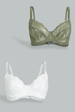 تنزيل الصورة على معرض الصور، Redtag-Grey/Pink-Plain-Non-Padded--Bra-(2-Pack)-Non-Padded-Women's-
