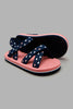 Redtag-Navy-Heart-Print-Flipflop-Sliders-Girls-3 to 5 Years