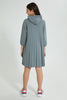 Redtag-Grey-Pleated-Hooded-Dress-Dresses-Senior-Girls-9 to 14 Years