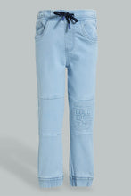 Load image into Gallery viewer, Redtag-Light-Wash-Embossed-Jogger-Jean-Jeans-Jogger-Fit-Boys-2 to 8 Years
