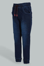Load image into Gallery viewer, Redtag-Dark-Wash-Embossed-Jogger-Jean-Jeans-Jogger-Fit-Boys-2 to 8 Years
