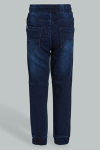 Redtag-Dark-Wash-Embossed-Jogger-Jean-Jeans-Jogger-Fit-Boys-2 to 8 Years