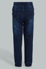 Redtag-Dark-Wash-Embossed-Jogger-Jean-Jeans-Jogger-Fit-Boys-2 to 8 Years