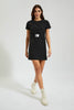 Redtag-Black-Striped-Belted-Short-Dress-Colour:Black,-Filter:Women's-Clothing,-New-In,-New-In-Women,-Non-Sale,-Section:Women,-W21B,-Women-Dresses-Women's-