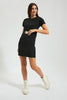 Redtag-Black-Striped-Belted-Short-Dress-Colour:Black,-Filter:Women's-Clothing,-New-In,-New-In-Women,-Non-Sale,-Section:Women,-W21B,-Women-Dresses-Women's-