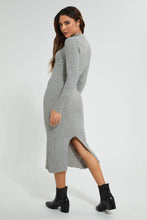 Load image into Gallery viewer, Redtag-Grey-Turtle-Neck-Ribbed-Maxi-Dress-Colour:Grey,-Filter:Women&#39;s-Clothing,-New-In,-New-In-Women,-Non-Sale,-Section:Women,-W21B,-Women-Dresses-Women&#39;s-
