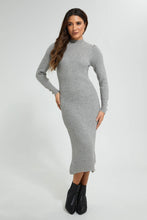 Load image into Gallery viewer, Redtag-Grey-Turtle-Neck-Ribbed-Maxi-Dress-Colour:Grey,-Filter:Women&#39;s-Clothing,-New-In,-New-In-Women,-Non-Sale,-Section:Women,-W21B,-Women-Dresses-Women&#39;s-
