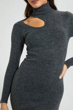 Load image into Gallery viewer, Redtag-Grey-Neck-Detail-Bodycon-Dress-Colour:Grey,-Filter:Women&#39;s-Clothing,-New-In,-New-In-Women,-Non-Sale,-Section:Women,-W21B,-Women-Dresses-Women&#39;s-
