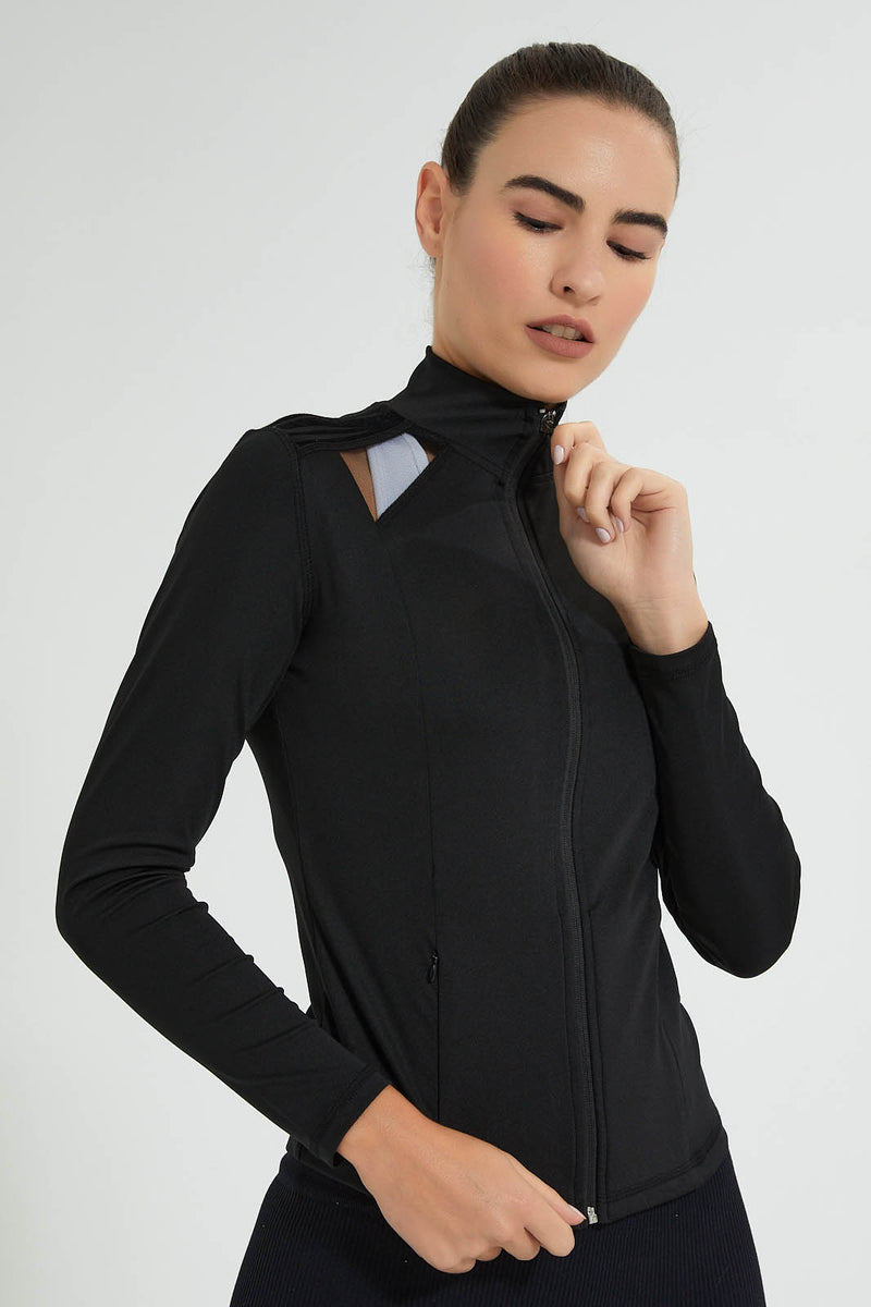 Redtag-Black-Zip-Up-Sweatshirt-Colour:Black,-Filter:Women's-Clothing,-New-In,-New-In-Women,-Non-Sale,-Section:Women,-W21B,-Women-Sweatshirts-Women's-