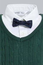 Load image into Gallery viewer, Redtag-Green-Pull-Over-With-Shirt-And-Bow-Casual-Set-Sets-Infant-Boys-3 to 24 Months
