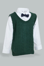 Load image into Gallery viewer, Redtag-Green-Pull-Over-With-Shirt-And-Bow-Casual-Set-Sets-Infant-Boys-3 to 24 Months
