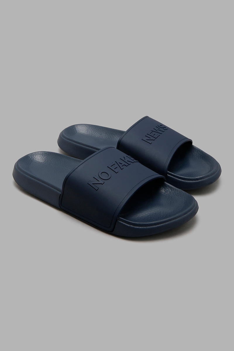 Redtag-Navy-Slogan-Strap-Slide-Sliders-Men's-