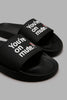 Redtag-Black-Slogan-Strap-Slide-Sliders-Men's-