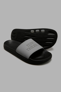 Redtag-Grey-Strap-Embossed-Slide-Sliders-Men's-