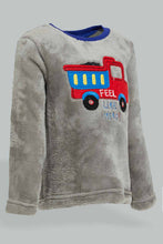 Load image into Gallery viewer, Redtag-Grey-And-Red-Fire-Car-Top-And-Bottom-Fluffy-Pj-Set-(2-Pack)-Colour:Grey,-Filter:Infant-Boys-(3-to-24-Mths),-Infant-Boys-Pyjama-Sets,-New-In,-New-In-INB,-Non-Sale,-Section:Kidswear,-W21B-Infant-Boys-3 to 24 Months
