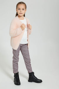Redtag-Black-Check-Casual-Trouser-Trousers-Girls-2 to 8 Years