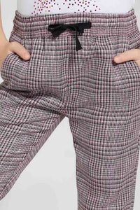 Redtag-Black-Check-Casual-Trouser-Trousers-Girls-2 to 8 Years