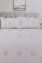 Load image into Gallery viewer, Redtag-Grey-3-Piece-Floral-Embroidery-Duvet-Cover-Set-(King-Size)-Colour:Grey,-Filter:Home-Bedroom,-HMW-BED-Duvet-Covers,-New-In,-New-In-HMW-BED,-Non-Sale,-Section:Homewares,-W21A-Home-Bedroom-
