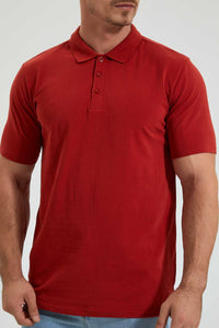 Redtag-Rust-Polo-Shirt-Colour:Orange,-Filter:Men's-Clothing,-Men-T-Shirts,-New-In,-New-In-Men,-Non-Sale,-Section:Men,-TBL,-W21B-Men's-