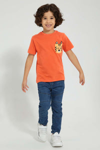 Redtag-Blue-Slant-Pocket-Jean-Jeans-Pull-On-Boys-2 to 8 Years
