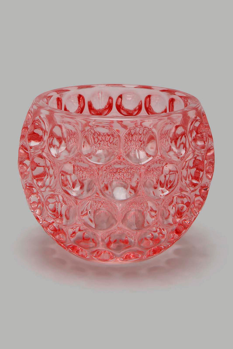 Redtag-Red-Glass-Candle-Holder-Colour:Red,-Filter:Home-Decor,-HMW-HOM-Candle-Stand,-HOM-PAST-MODERN-1/12,-New-In,-New-In-HMW-HOM,-Non-Sale,-Section:Homewares,-W21B-Home-Decor-